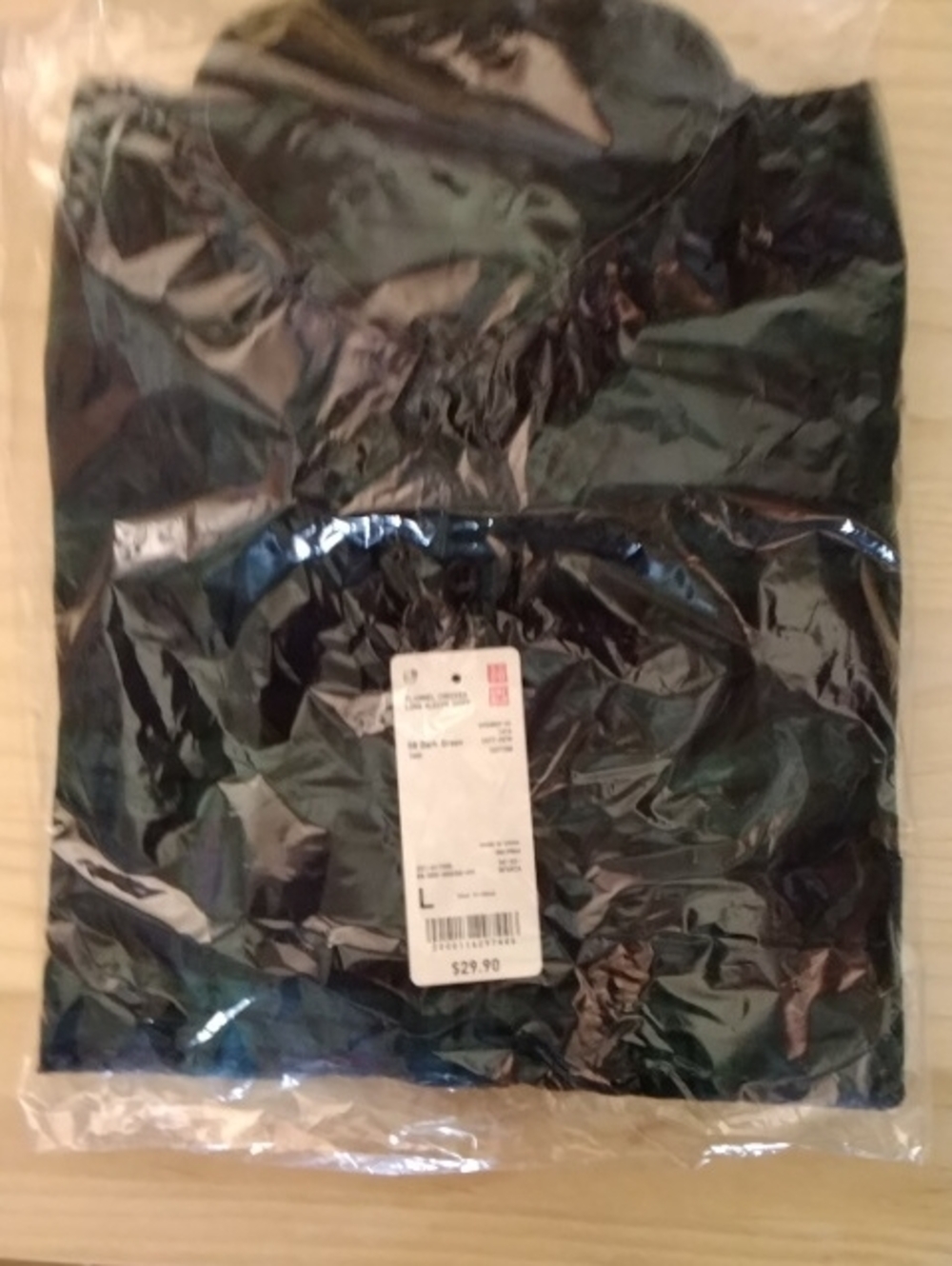 Uniqlo Blue and Green Plaid Button-Down Shirt
